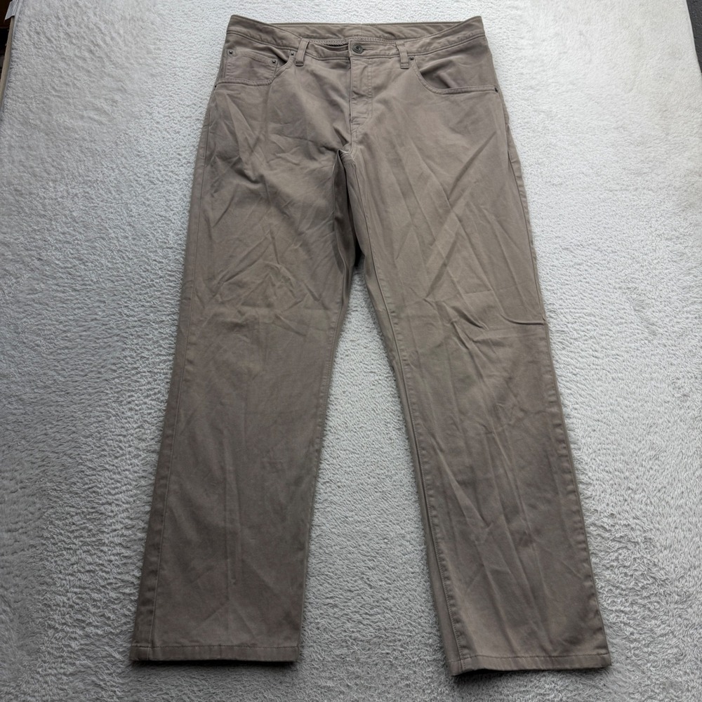 Untuckit Renzo Taupe Pants Mens 35x30 Straight Leg 5-Pocket Twill UT-14-35018